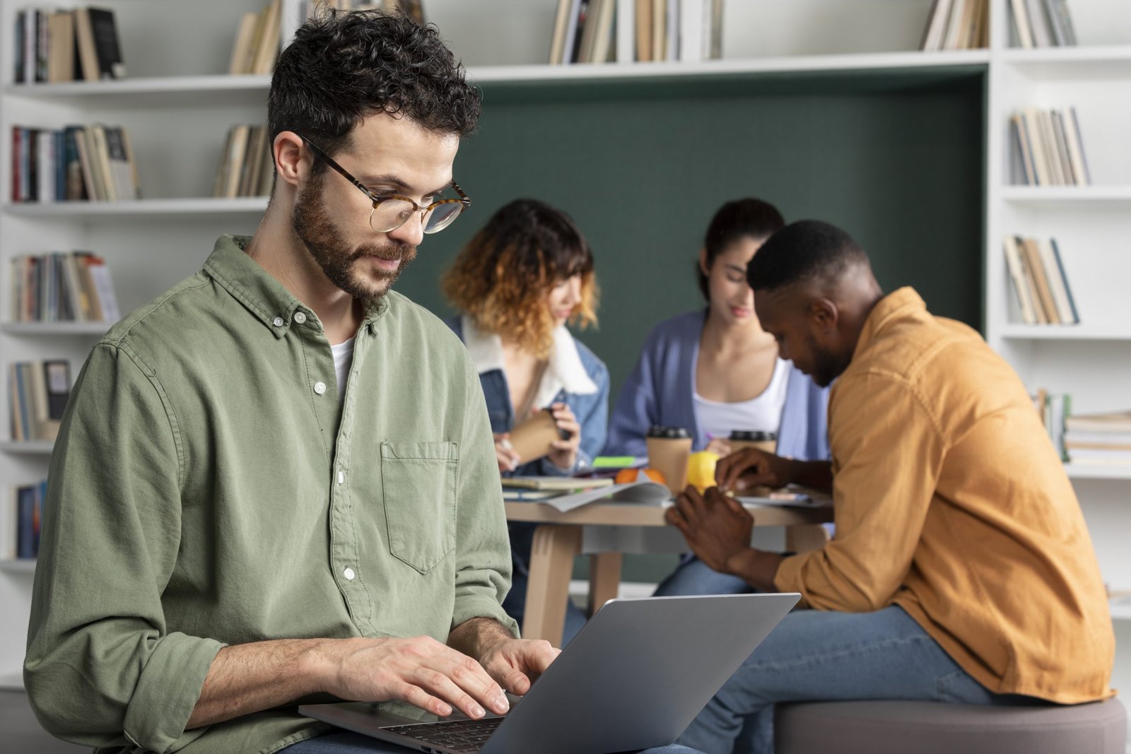 young-man-using-his-laptop-information-study-group